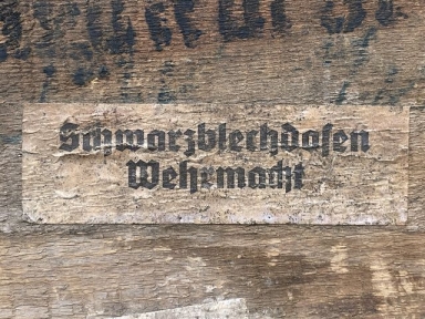 Original WWII German Piece from a Wooden Crate, Canned Meat
