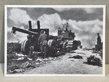 Original Pre-WWII German Feldpost Postcard, Russian Artillery Gun