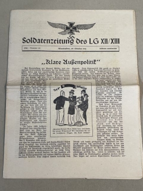 Original WWII German Luftwaffe Soldier's Newspaper, October 1941