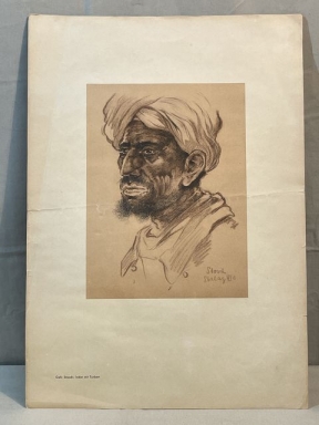 Original WWII German KUNST DER FRONT Print, Indian with Turban