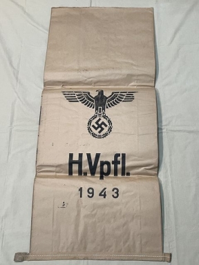 RARE! Original WWII German Large Paper Ration Bag, UNUSED!