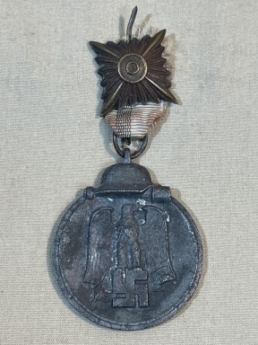 Original WWII German Russian Front Medal with Odd Ribbon and Pip