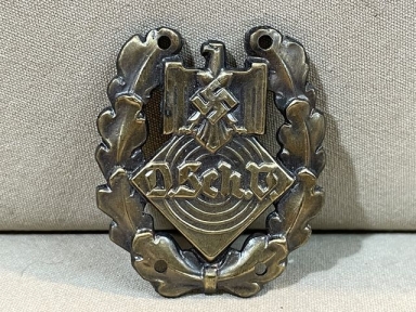 Original Nazi Era German DSchV Bronze Marksmanship Award Badge, 3.4cm