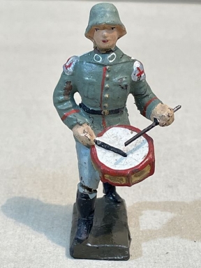 Original Nazi Era German Toy Soldier Marching w/Drum, LINEOL