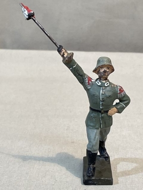 Original Nazi Era German Toy Soldier Marching Band Leader, LINEOL