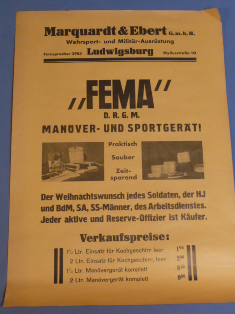Original Pre-WWII German FEMA Advertisement Poster