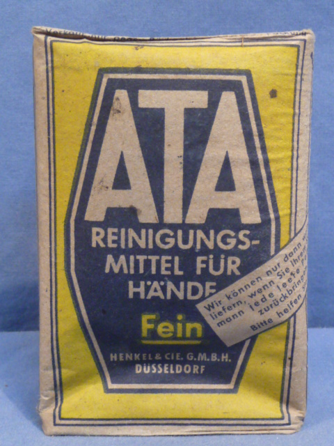Original WWII German ATA Brand Washing Soap, R.Pfg. Priced!