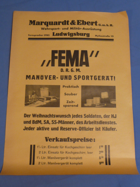 Original Pre-WWII German FEMA Advertisement Poster