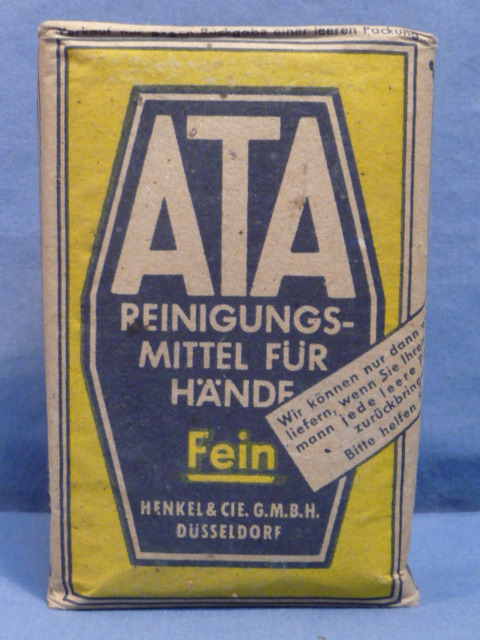Original WWII German ATA Brand Washing Soap, R.Pfg. Priced!