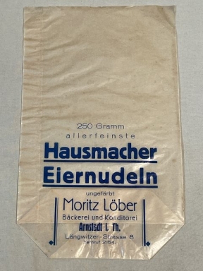 Original WWII Era German Glassine Sack for Homemade Egg Noodles