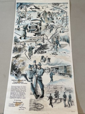 Original WWII German Russian Campaign Unit March Map of CYCLING BATTALION 402