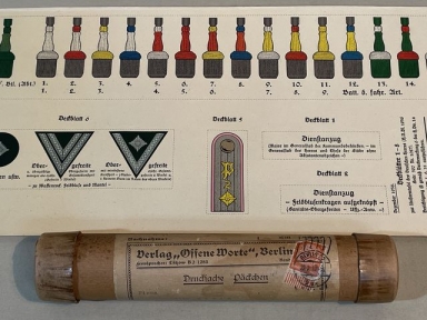 Original Pre-WWII German Official Insignia & Troddel Chart with Mailing Tube