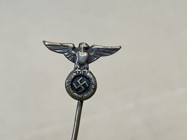 Original Nazi Era German Metal NSDAP Eagle Stick Pin, 10mm