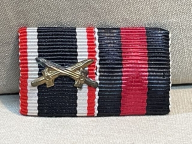 Original WWII German 2 Position Ribbon Bar, War Merit Cross w/Swords