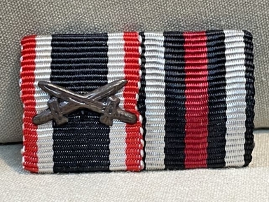 Original WWII German 2 Position Ribbon Bar, War Merit Cross w/Swords