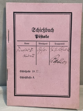 Original WWII German Soldier's Schiebuch (Shooting Book) for Pistol