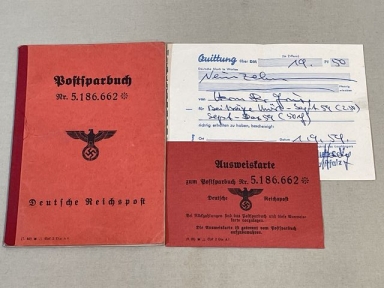 Original WWII German Postal Saving Book (Postsparbuch)