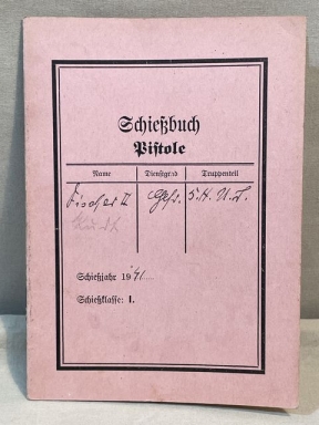 Original WWII German Soldier's Schiebuch (Shooting Book) for Pistol