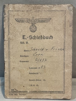 Original WWII German Soldier's E-Schießbuch (Shooting Book) for Rifle, Pistol or MG