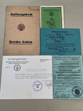 Original Nazi Era German National Youth Sports (RJA) Member's Documents Grouping
