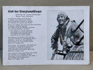 Original WWII German Song Postcard, Lied der Sturzkampfflieger