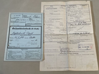 Original WWII German Soldiers Medical Record, G-Buch PLUS