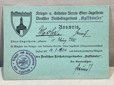 Original Nazi Era German DRKB Member's ID Card