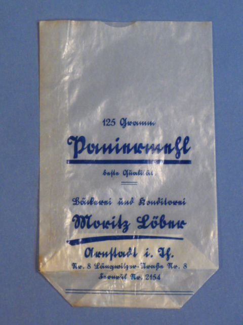 Original WWII Era German Glassine Sack, Breadcrumbs
