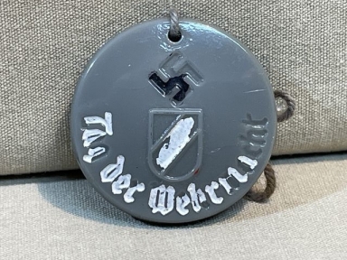 Original Nazi Era German Ceramic Tinnie, Day of the Wehrmacht