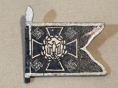 Original Nazi Era German Hand-Painted Wooden Flag Pin, Pioniere (Mot)