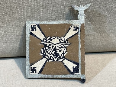 Original Nazi Era German Hand-Painted Wooden Flag Pin, Luftnachrichten-Truppe
