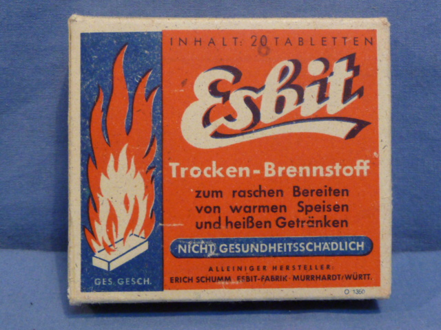 Original WWII German Esbit Stove Fuel, Model 9 Stove