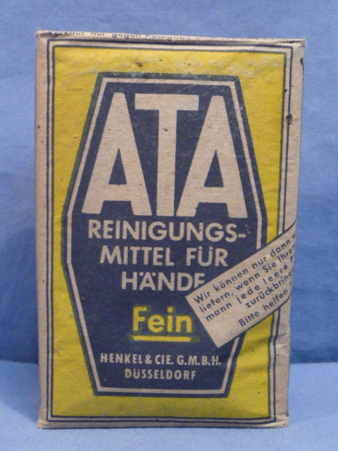Original WWII German ATA Brand Washing Soap, R.Pfg. Priced!