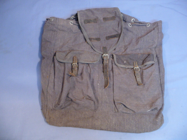 Original WWII German Luftwaffe Blue TROPICAL Rucksack w/Shoulder Straps