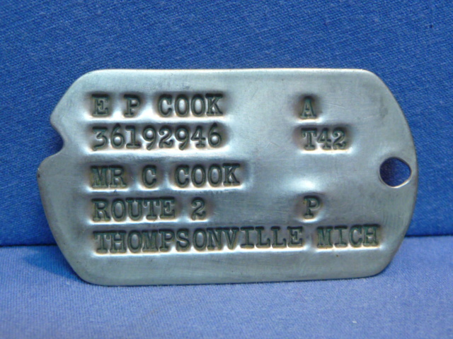 Original WWII US GI Next-Of-Kin Dog Tag