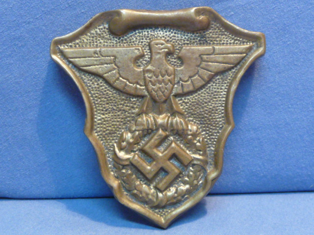 Original Nazi Era German Small Metal Plaque from Drum Hanger