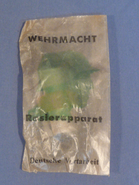 Original WWII German Safety Razor in REPRODUCTION Glassine Envelope