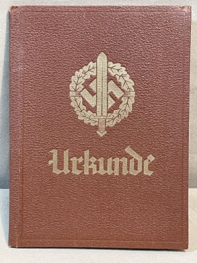 Original Nazi Era German SA Sports Badge Award Book, Unused