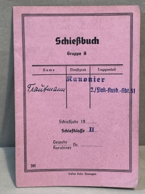 Original WWII German Soldier's Schiebuch (Shooting Book) for Rifle/Carbine
