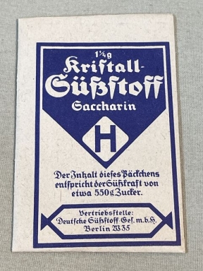 Original WWII Era German Blue Packet of Saccharin