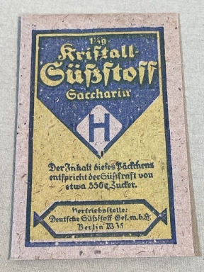 Original WWII Era German Blue & Yellow Packet of Saccharin