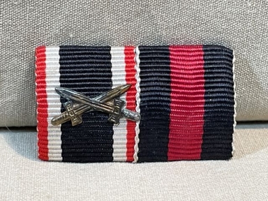Original WWII German 2 Position Ribbon Bar, War Merit Cross w/Swords