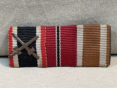 Original WWII German 3-Position Ribbon Bar, War Merit Cross 2nd Class
