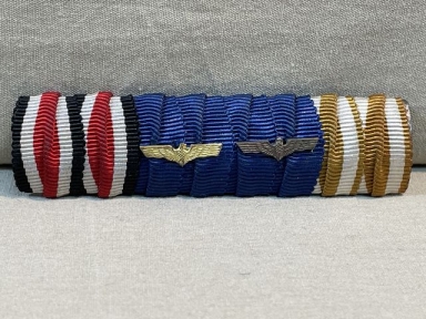 Original WWII German 4 Position Ribbon Bar for Parade Uniform, War Merit Cross