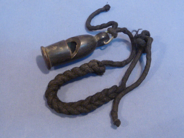 Original WWII German NCO Bakelite Whistle with Lanyard