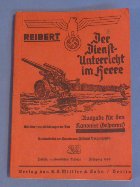 Original WWII German Reibert Manual for Artillery Soldiers