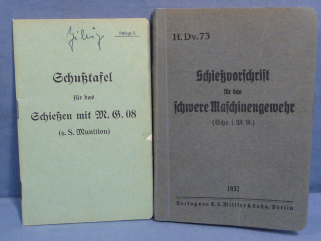Original 1937 German Military Manual & Supplement for the Heavy Machine Gun