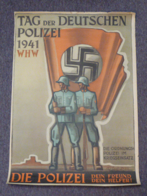 Original WWII German WHW Wall Poster, TAG DER DEUTSCHEN POLIZEI