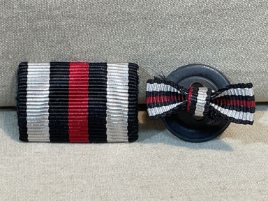 Original WWII German Ribbon Bar & Button Hole Ribbon Set, Noncombatant's Honor Cross