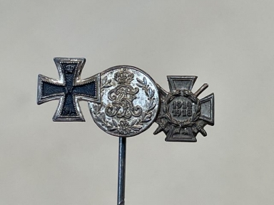 Original Nazi Era German 3 Position Miniature Medal Bar (9mm), 1914 Iron Cross